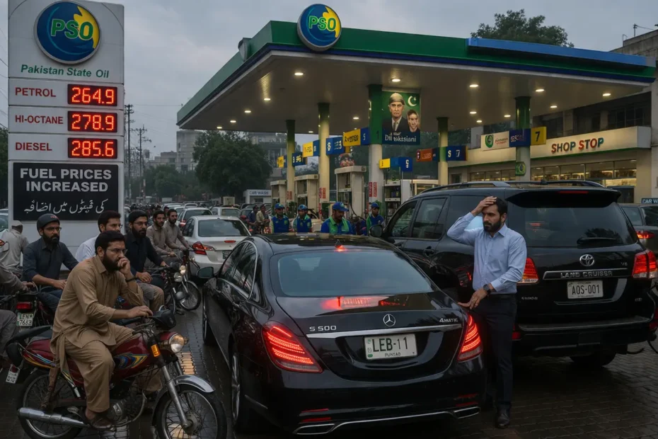 Petrol station chaos on tense day